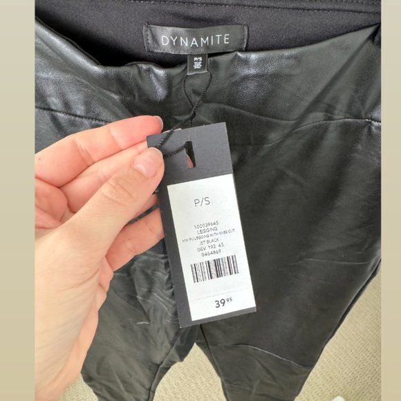 Dynamite Black Vegan Leather Leggings Size Small - Picture 3 of 3